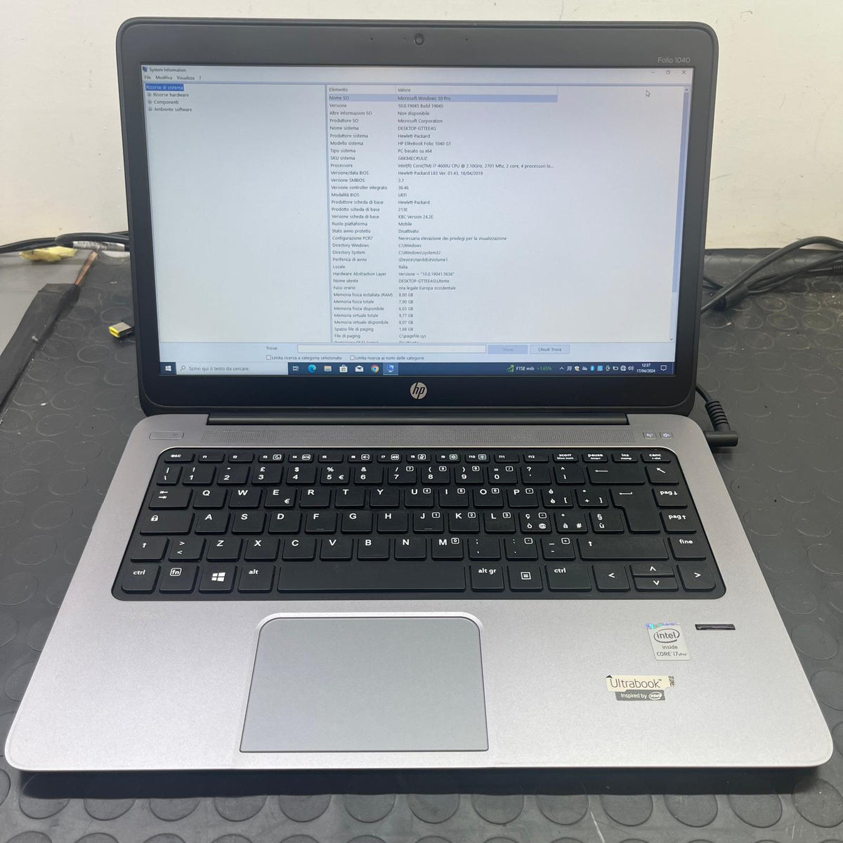 HP FOLIO 1040 G1 I7-4600U RAM 8GB SSD 256GB DISPLAY 14” WIN 10P