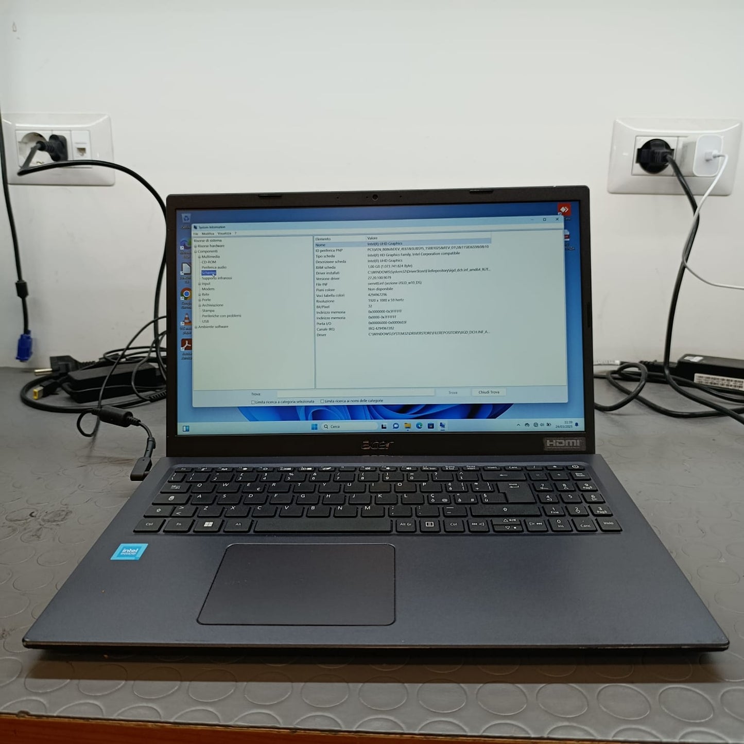 ACER INTEL CELERON N5100 RAM 12GB; SSD 256GB HDD 500GB DISPLAY 15.6" WIN 11P