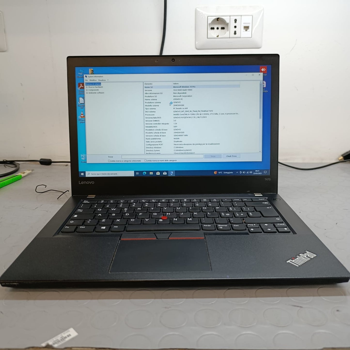 LENOVO T470 I5-6300U RAM 16GB;SSD 512GB DISPLAY 14” WIN 10P