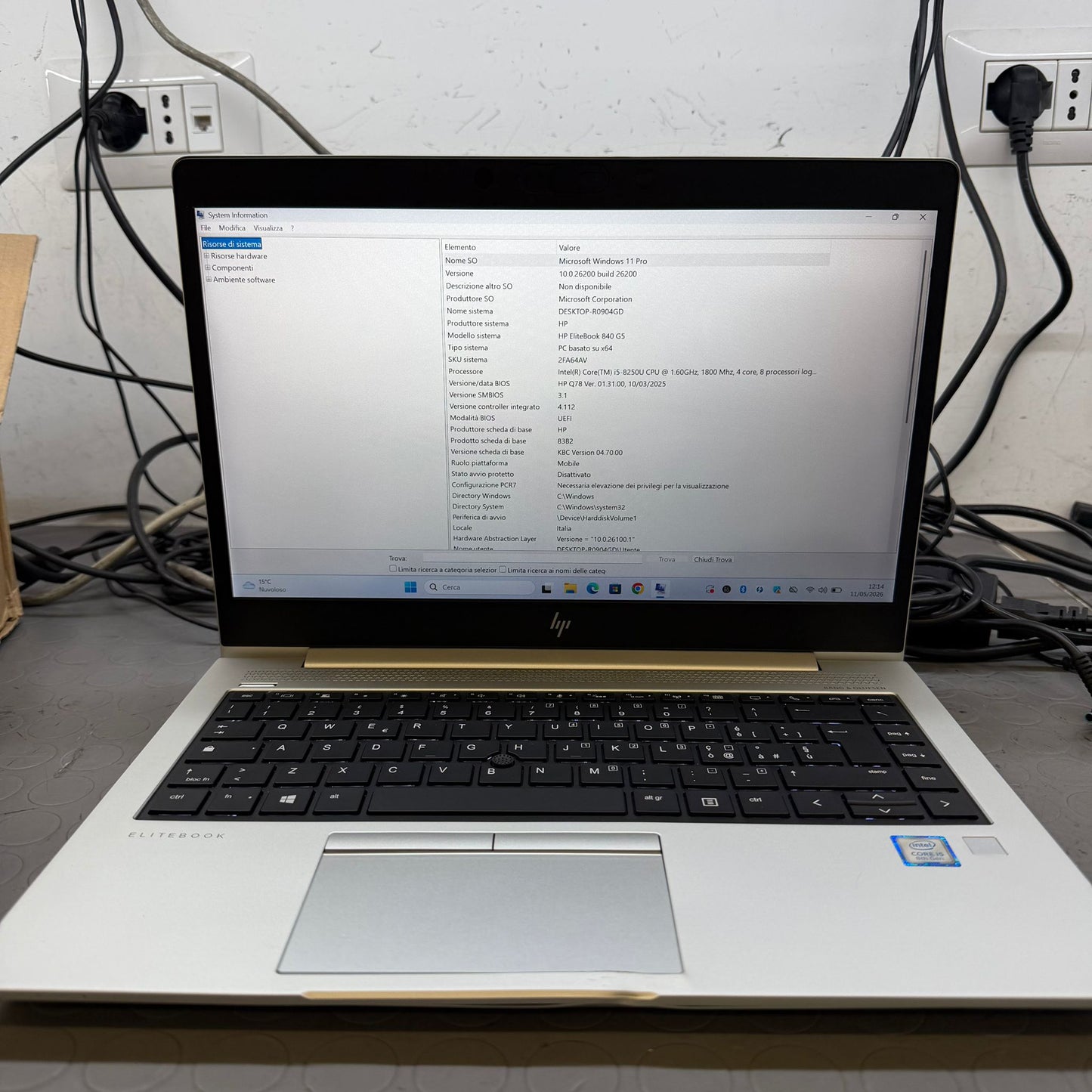 PC PORTATILE NOTEBOOK RICONDIZIONATO HP 840 G5 I5-8250U RAM 16GB SSD 512GB WIN11