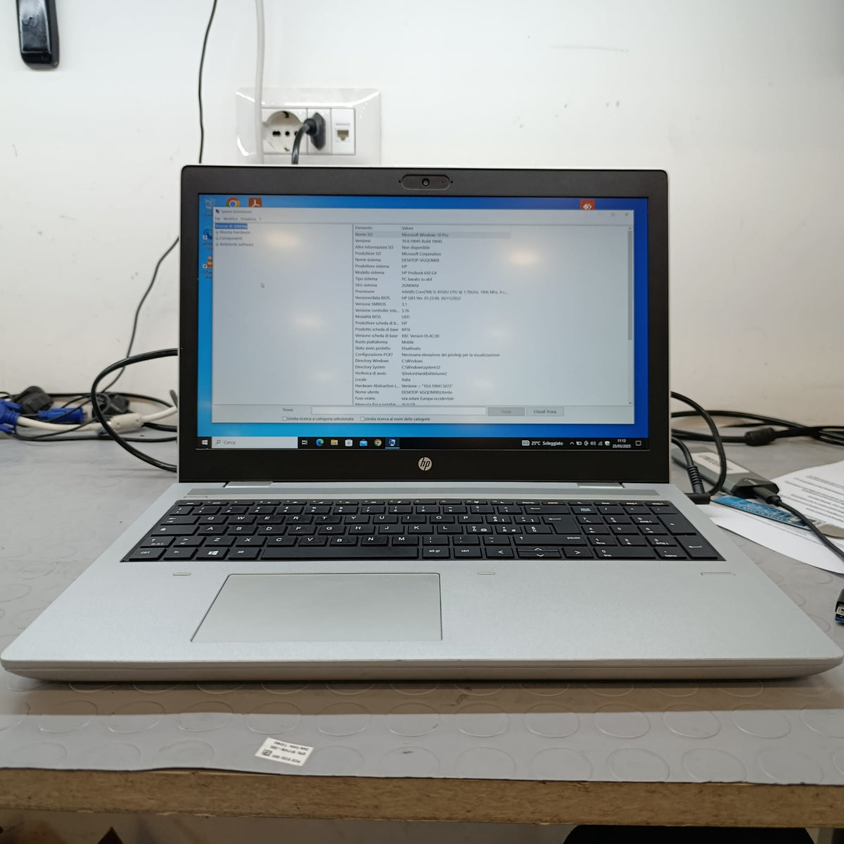 HP PROBOOK 650 G4 I5 -8350U MEMORIA RAM 16GB; SSD 512GB DISPLAY 15.6” WIN 10P