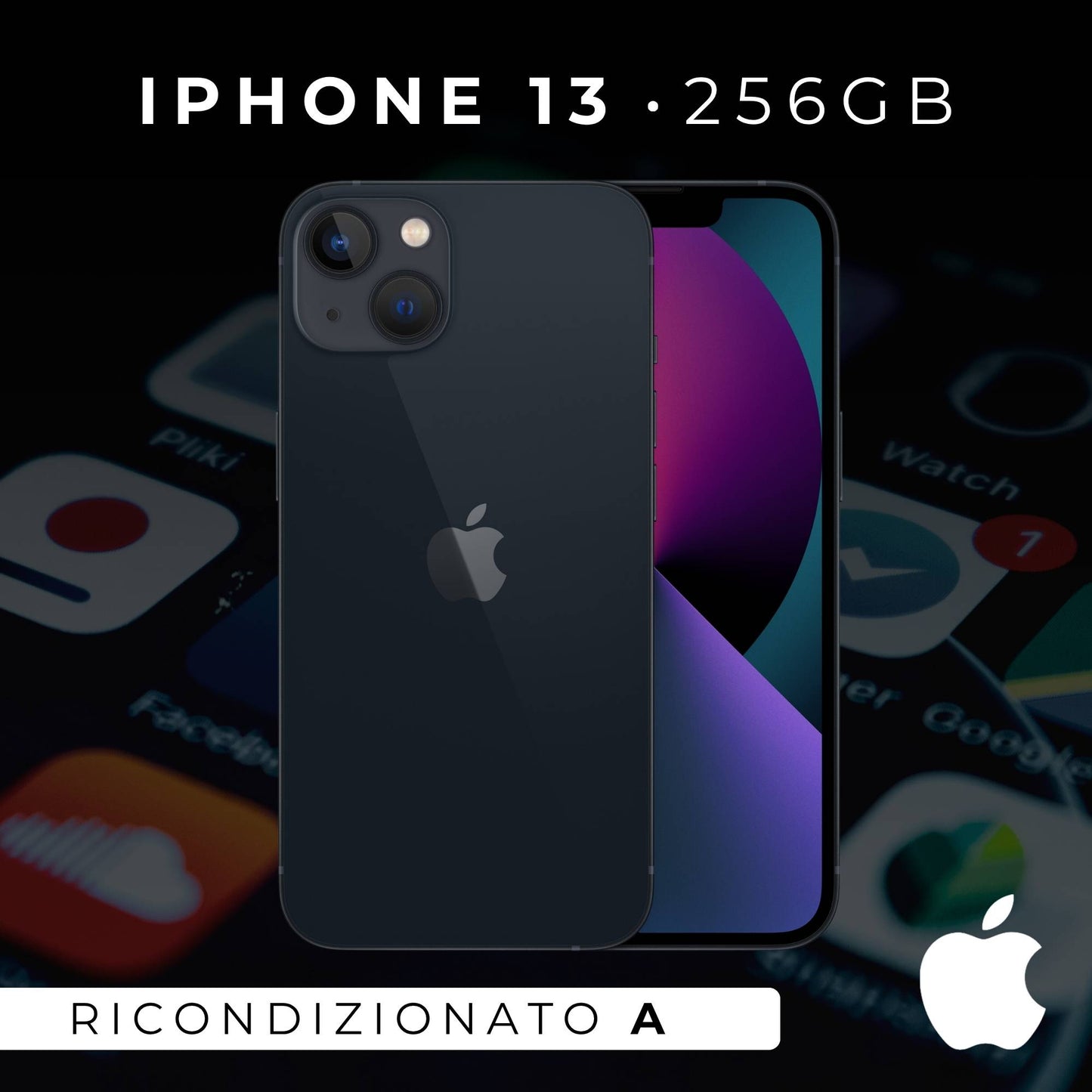 Apple iPhone 13 256GB Mezzanotte Grado A