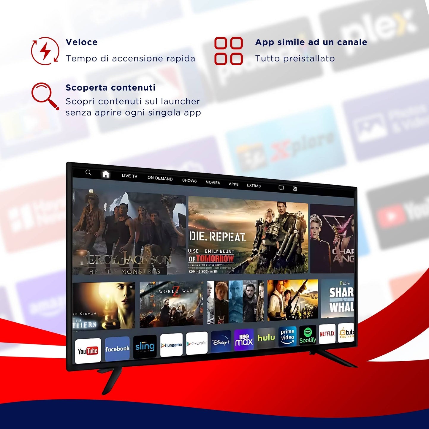 Smart TV 32" CHIGO HD 1366*768 Android 14 Netflix, Prime Video, YouTube, Dolby Audio Bluetooth DVT-2 DVB-S2
