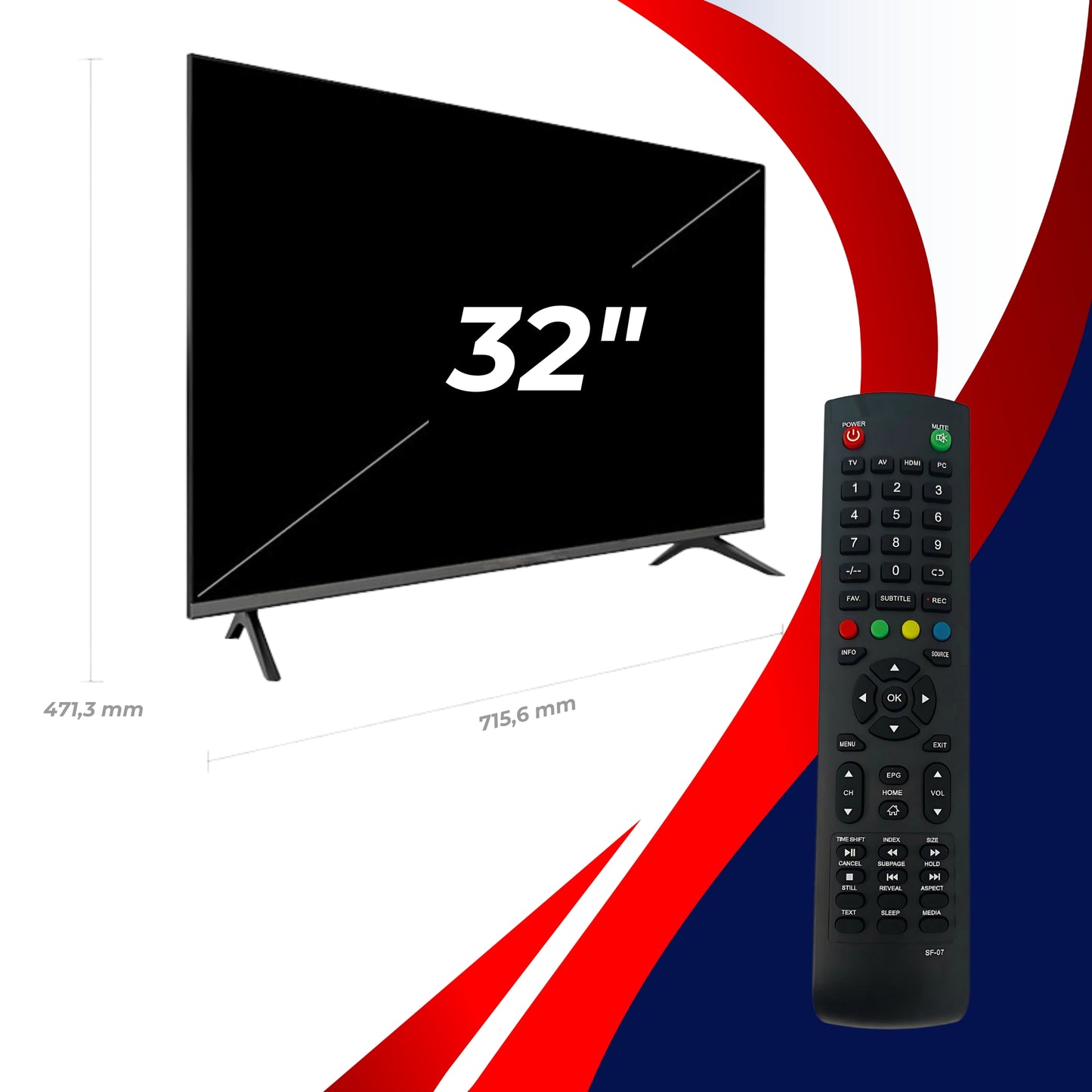 Smart TV 32" CHIGO HD 1366*768 Android 14 Netflix, Prime Video, YouTube, Dolby Audio Bluetooth DVT-2 DVB-S2