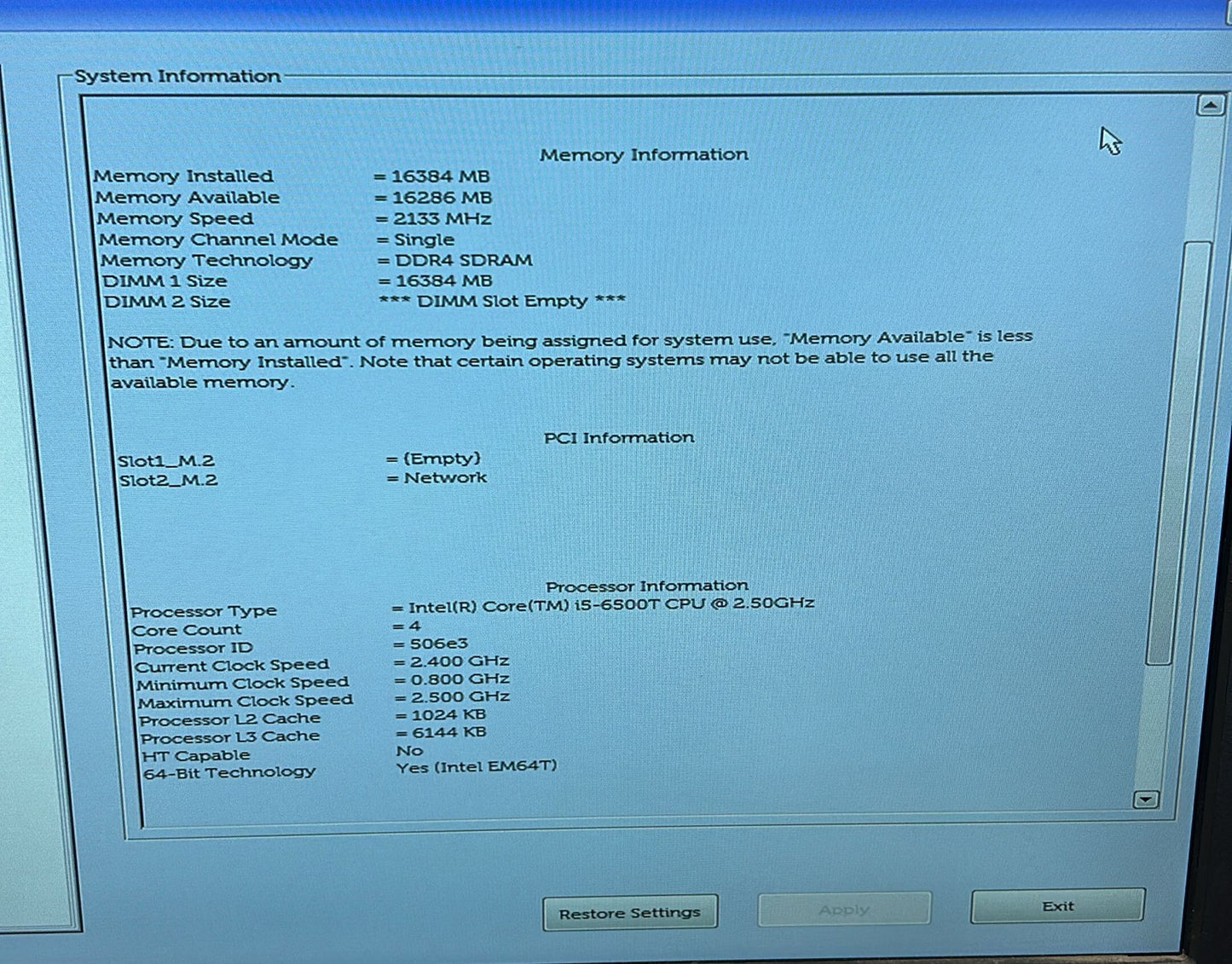 PC DESKTOP DELL 7050 MINI I5-6500T 16/256 W11 RIPRISTINO