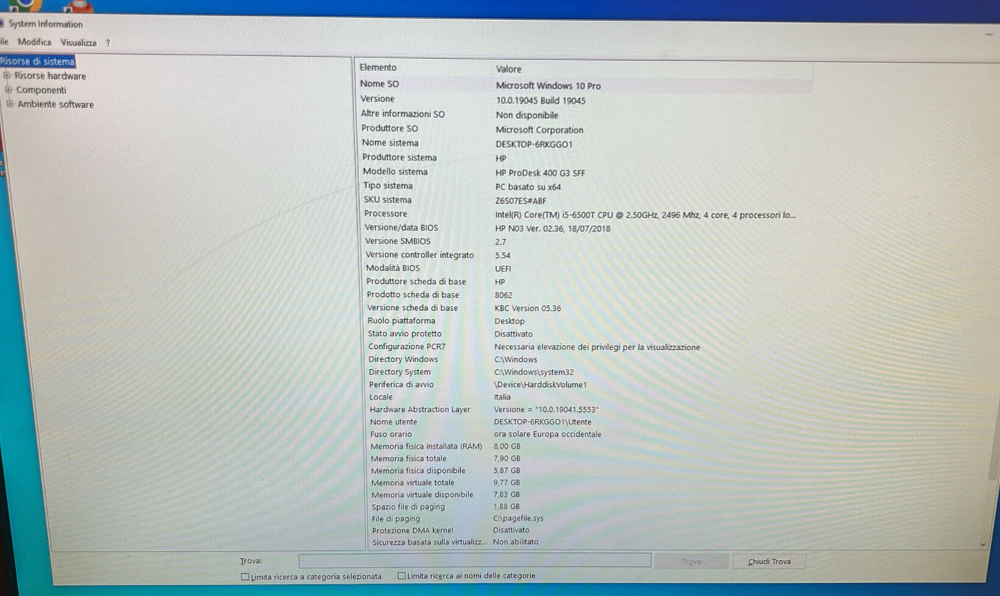 HP PRODESK 400 G3 I5 6500T 8GB SSD 256GB W10P LIBRE