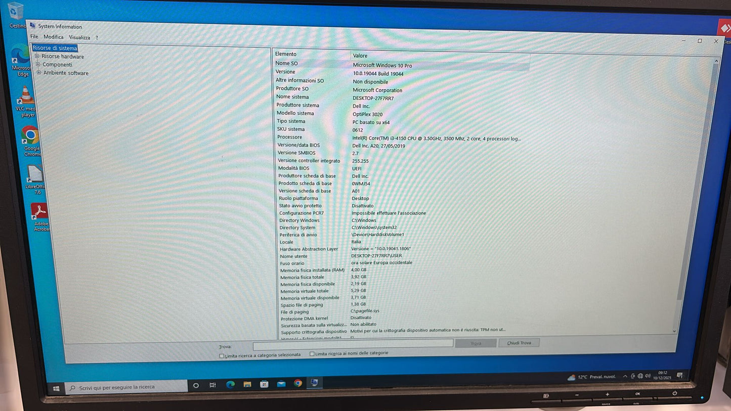 PC DESKTOP DELL 3020 I3-4150 RAM 4GB HDD 512 WIN 10 LIBRE