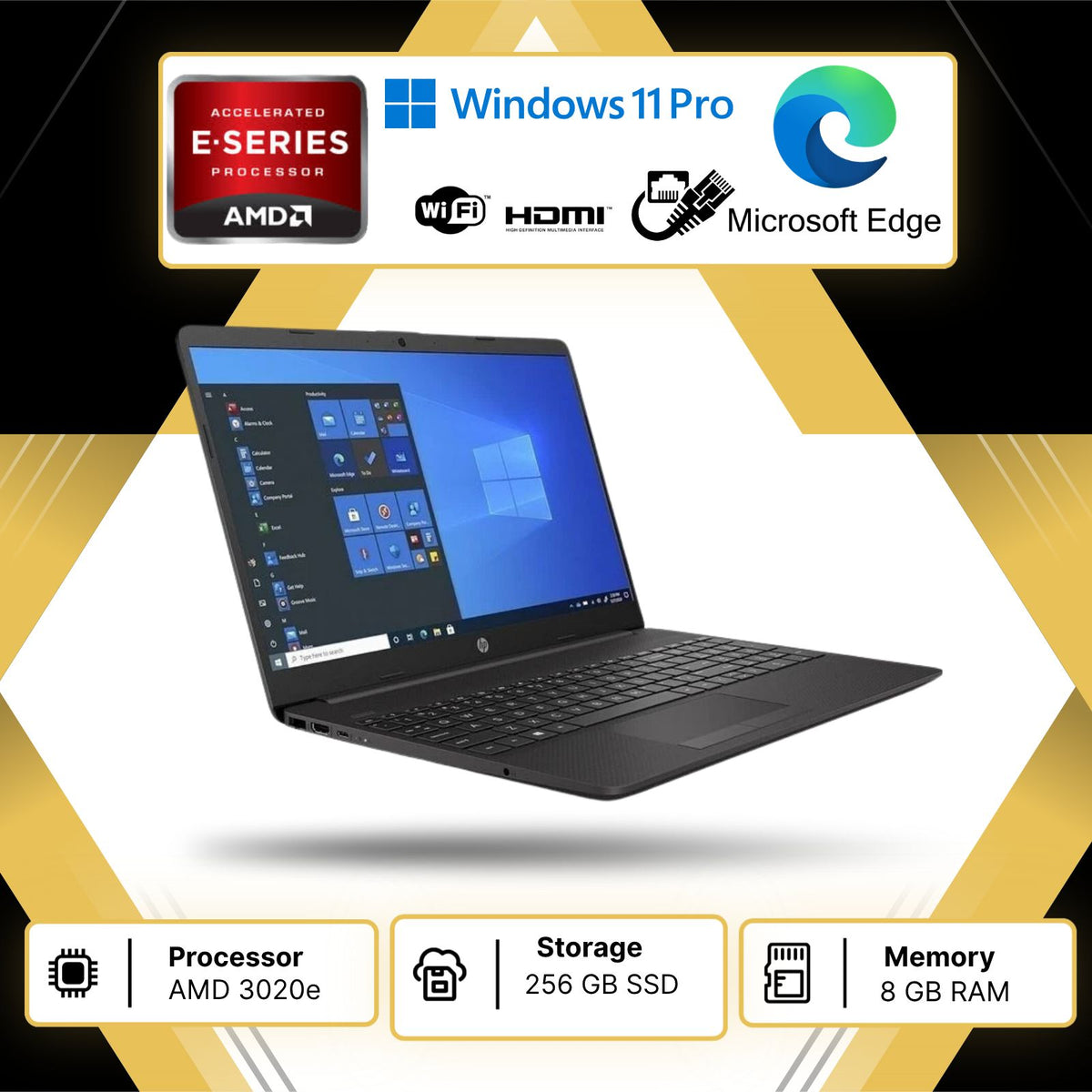 HP 255 G8 AMD 3020e RAM 8GB; SSD 256GB  DISPLAY 15.6" WIN 11 RIPRISTINO
