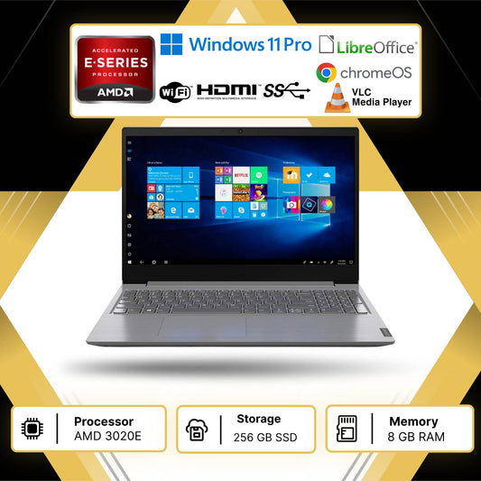 PC PORTATILE NOTEBOOK RICONDIZIONATO LENOVO AMD 3020E RAM 8GB SSD 256GB WIN 11