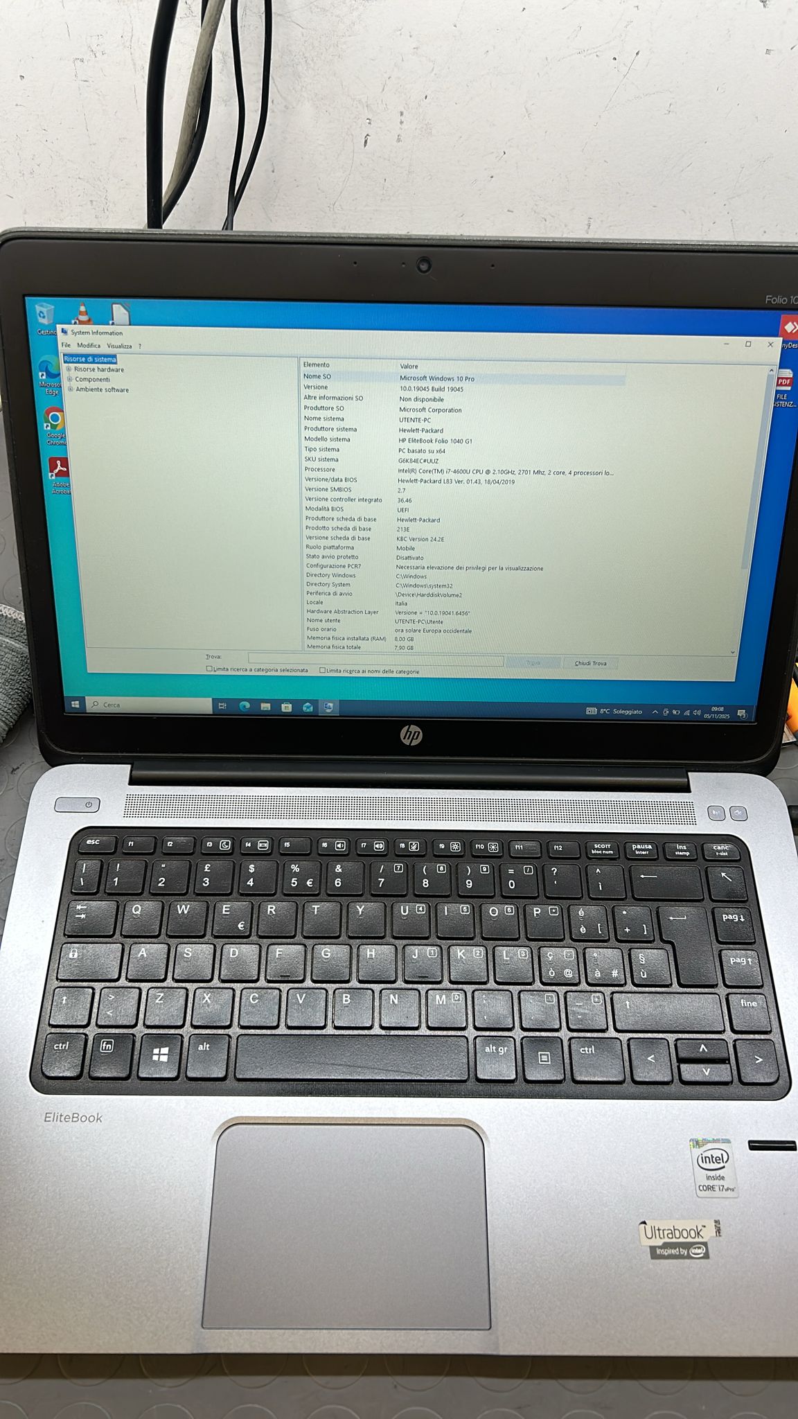 HP FOLIO 1040 G1 i7-4600U RAM 8GB SSD 256GB DISPLAY 14” WIN 10P LIBRE