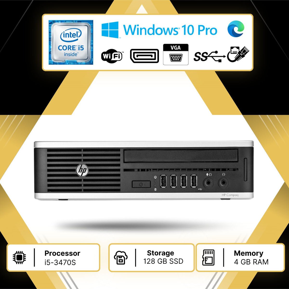 desktop HP 8200 mini i5-3470s memoria 4/128 W10p RIPRISTINO