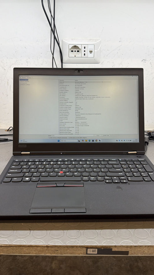 Notebook Pc Portatile Lenovo p52 15.6" I7-8750h Ram 16GB SSD 512GB Win11 P usato