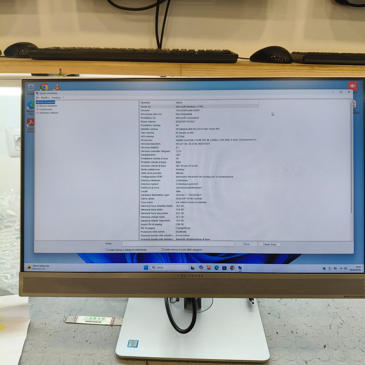 Pc Computer Desktop hp 800 g4 23,8" AIO i7-8700 RAM 16GB SSD 512GB Win 11pro