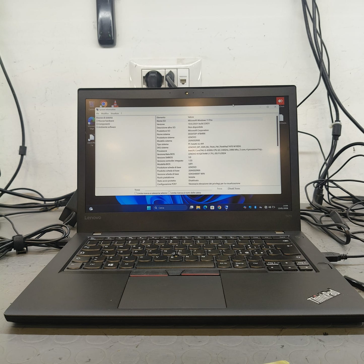 Notebook Pc Portatile Lenovo T470 14" I5-6300U Ram 4GB SSD 256GB Win11 Pro usato