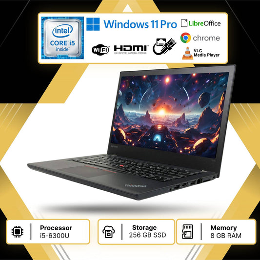 Notebook Pc Portatile lenovo t470 14" I5-6300U Ram 8GB SSD 256GB Wi11 Pro usato