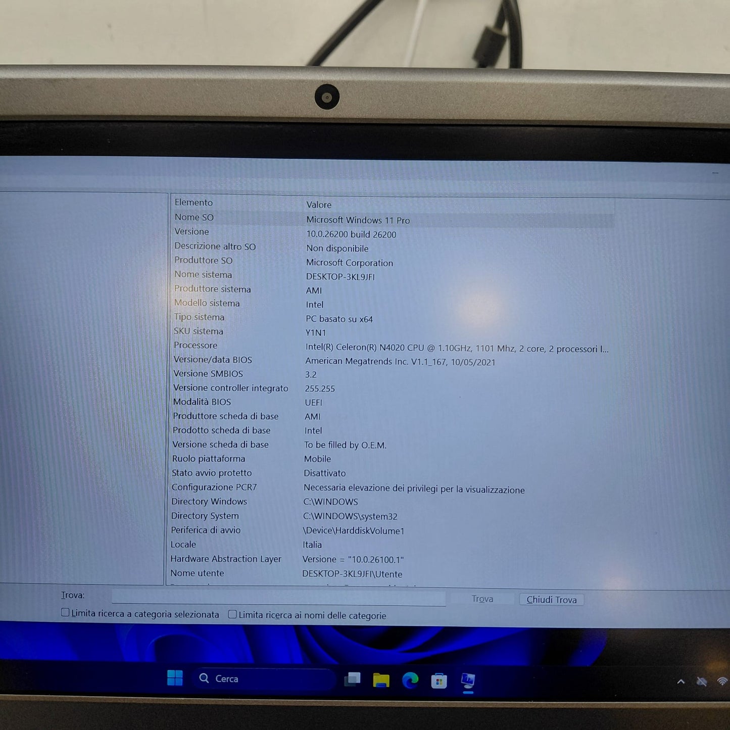 Notebook Pc Portatile B Max 13.3" N4020 Ram 6GB SSD 256GB Win 11 Pro usato