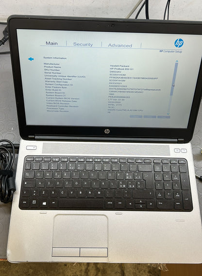 HP PROBOOK 650 G1 I5-4210N 8/256GB W10 RIPRISTINO