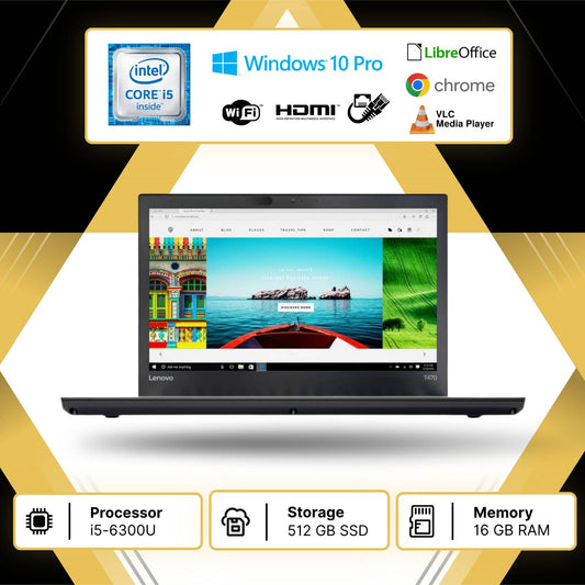 LENOVO T470 I5-6300U RAM 16GB;SSD 512GB DISPLAY  14” WIN 10P