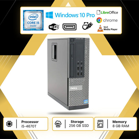 Pc Computer Desktop Dell 7010 i5 4670t RAM 8GB SSD 256GB Win 10pro