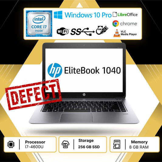 HP FOLIO 1040 G1 I7-4600U RAM 8GB SSD 256GB DISPLAY 14” WIN 10P