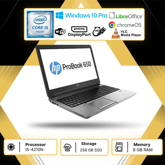 PC PORTATILE NOTEBOOK RICONDIZIONATO HP 650 G1 I5-4210N RAM 8GB SSD 256GB WIN10