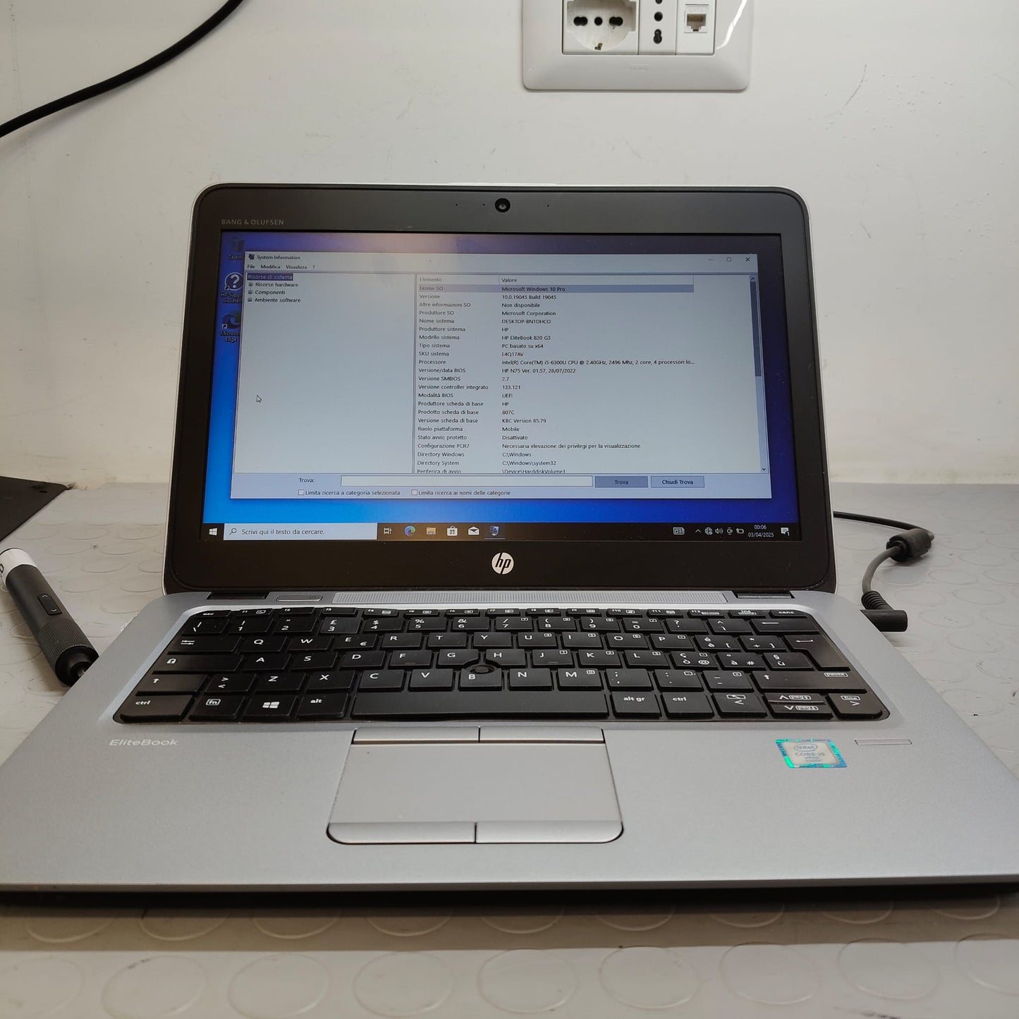 HP 820 G3 i5-6300U RAM 8GB SSD 256GB DISPLAY 12,5” WIN 10P