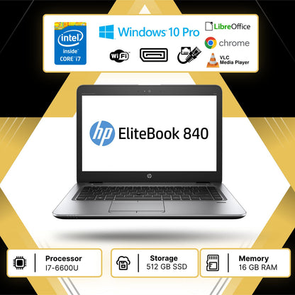 Notebook Pc Portatile hp 840 g3 15" i7 6600u Ram 16GB SSD 512GB Win10 Pro