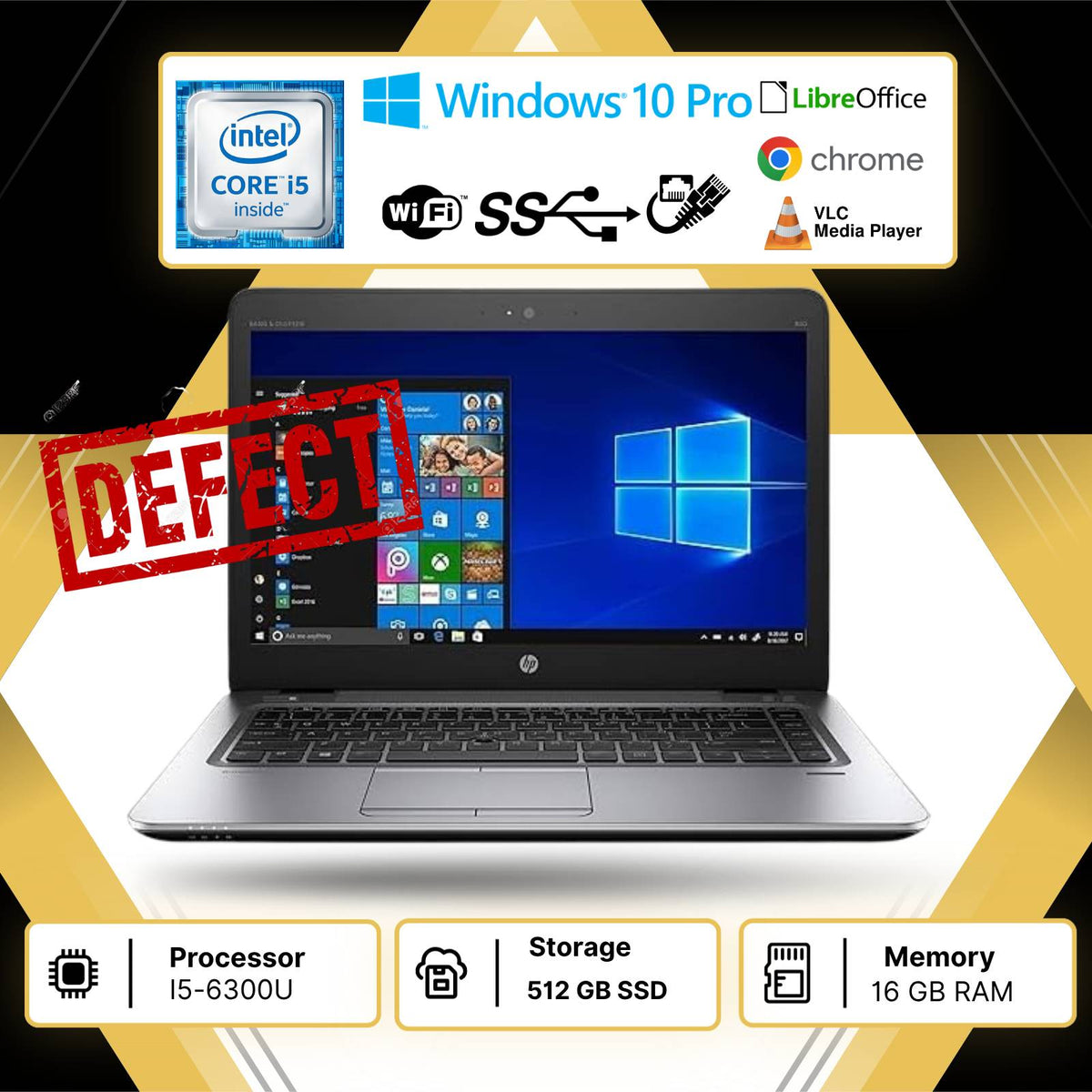 HP 840 G3 I5-6300U RAM 16GB SSD 512GB DISPLAY 14” WIN 10Pro