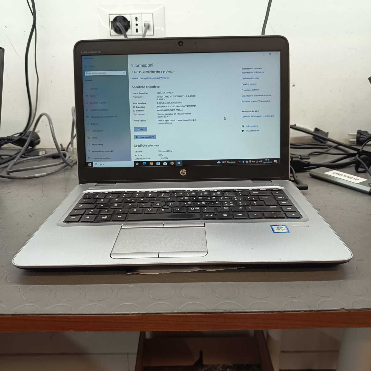 HP ELITEBOOK 820 G3 I5 6200U RAM 8GB;SSD 256GB DISPLAY 12.5° WIN10 LIBRE