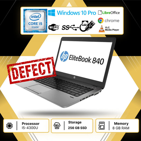 Notebook Pc Portatile HP 840 g1 14,1" I5-4300U Ram 8GB SSD 256GB Win10 Pro usato