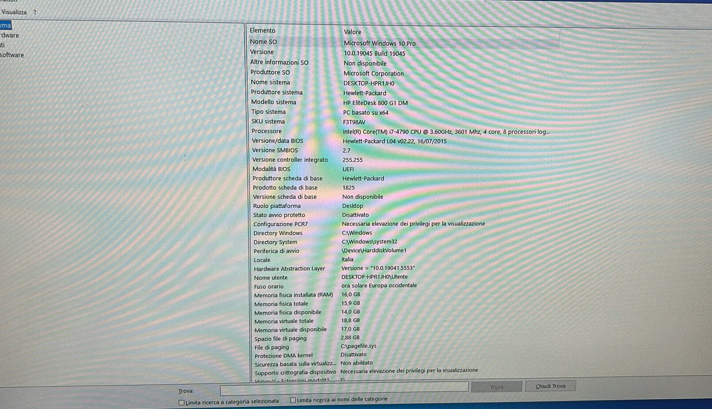 PC DESKTOP HP 800 G1 MINI I7-4790 16/256GB W10 LIBRE