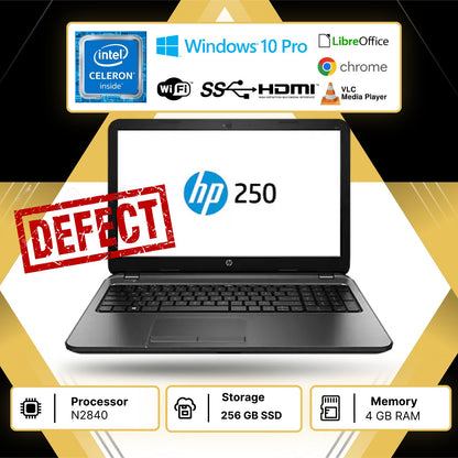 Notebook Pc Portatile HP 250 G3 15.6" N2840 Ram 4GB SSD 256GB Win10  usato