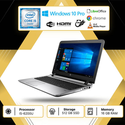 Notebook Pc Portatile hp 450 g3 15.6"i5 6200u Ram 16GB SSD 512GB Win10 Pro