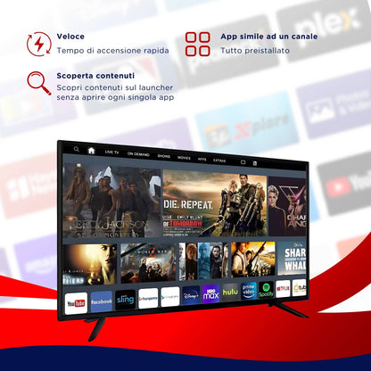 Smart TV 32" CHIGO HD 1366*768 Android 14 Netflix, Prime Video, YouTube, Dolby Audio Bluetooth DVT-2 DVB-S2