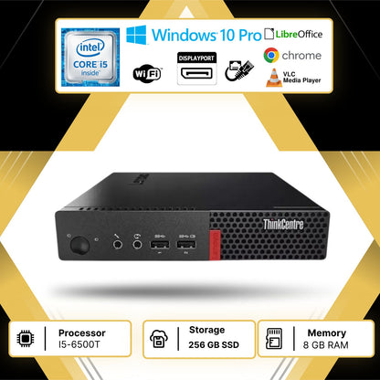 PC DESKTOP MINI RICONDIZIONATO LENOVO M910Q I5-6500T RAM 8GB SSD 256GB WIN 10