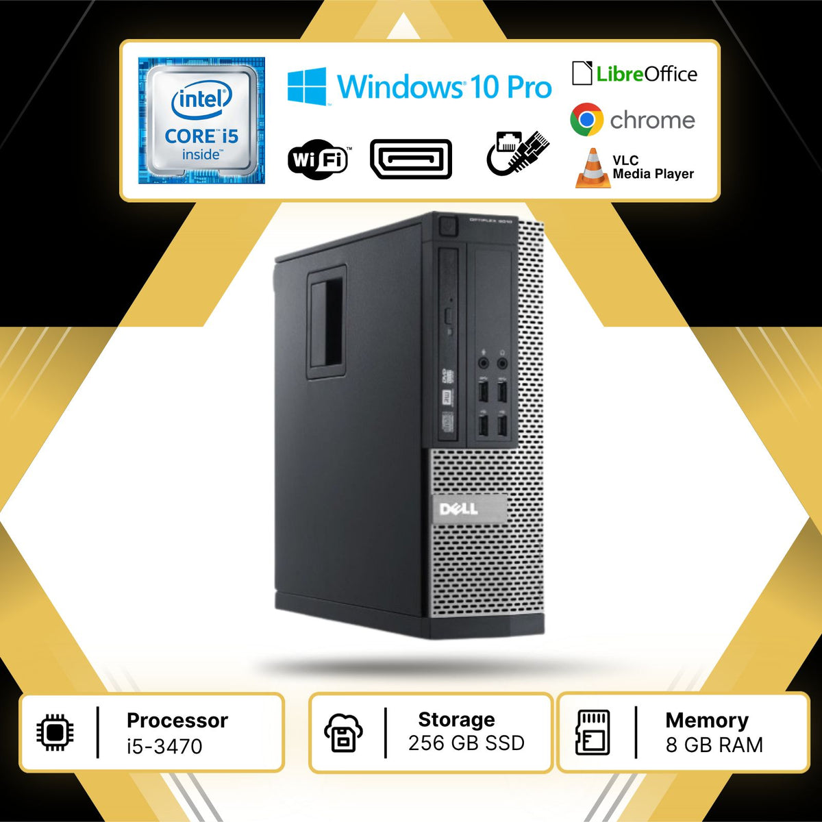 DELL OptiPlex 7010 i5-3470 memoria 8/256 W10p Libre