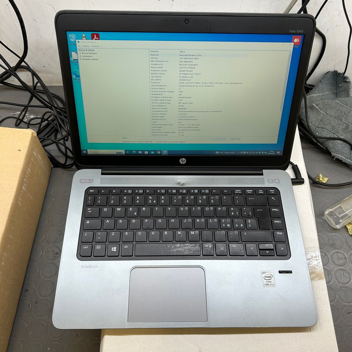 HP Elitebook Folio, 1040 G1 Notebook Pc portatile Pronto All'uso, Display 14", Intel Core i7, Ram 8GB, SSD 240GB, Pacchetto Libre Office W10P