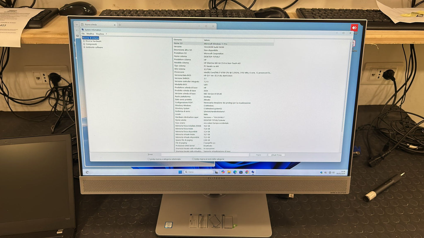 Pc Computer Desktop hp 800 g4 23,8" AIO i7-8700 RAM 16GB SSD 512GB Win 11pro